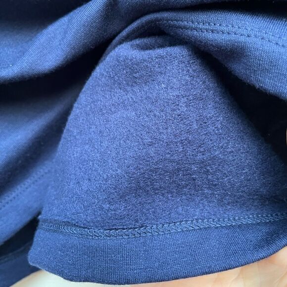 Hippie Rose blue/white blocks long-sleeved, collared, half-buttoned sweater, S - Picture 9 of 9